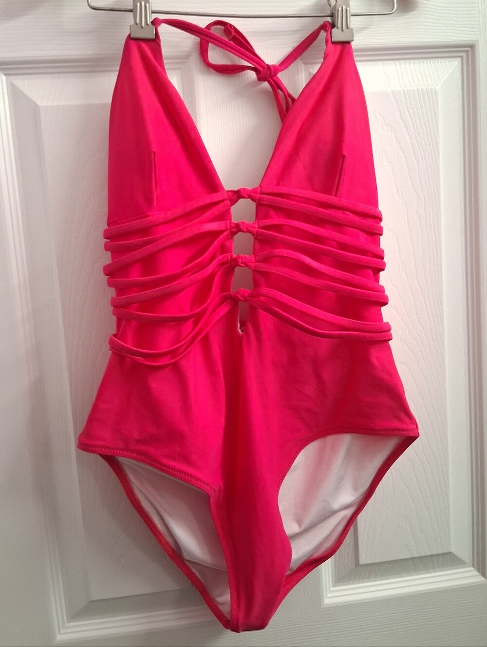 Neon Pink Popvil One Piece Swim Suit Medium